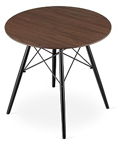 VBChome Runder Esstisch 80 cm Ø in Asche – Moderner Küchentisch Esszimmertisch Wohnzimmertisch – MDF Tischplatte mit Buchenholz Beinen – Stabiler Holztisch für Küche & Wohnzimmer