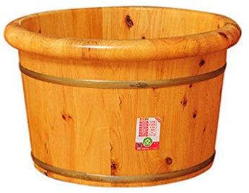 Holzfass-Fußbad, Sauna, Holzeimer, großes Fußbad, Whirlpool, Fuß- und Beinbad für Erwachsene, Entspannungs-Pediküre-Fußbad, Fußmassage-Spa für zu Hause (Größe: A) Present