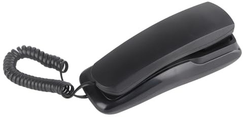 Téléphone Mural, Ligne Fixe Filaire pour Hôtel/Maison/Bureau/Entreprise, Prise en Charge des Appels Mains Libres (Noir)