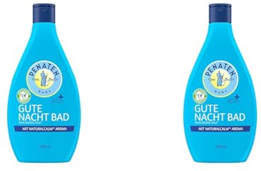 Penaten Baby Badezusatz Gute Nacht Bad, Kleine Helfer, unterstützt das Einschlafen, mit NaturalCalm Aroma, 400 ml (Packung mit 2)