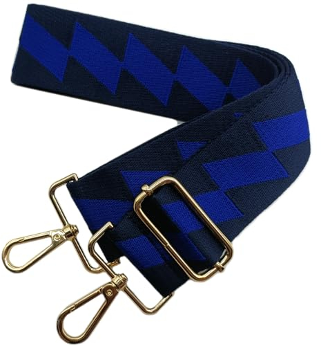 Taschengurte zum Wechseln 5cm Taschengurte Breit, Verstellbarer Schultergurt für Tasche mit Goldener Karabiner Schulterriemen, Umhängegurt fur Damen Handtaschen Crossbody DIY Zubehör (Dunkelblau) 04