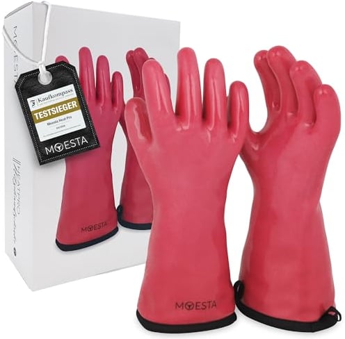 MOESTA-BBQ 20019 HeatPro Hitzehandschuhe - Ofen-Grillhandschuh Silikon, bis 350° Celsius hitzebeständig, waschbar - XL 10 pink