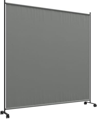 Outsunny Sichtschutzwand Paravent Outdoor auf Rollen - lichtundurchlässig - freistehend - für Garten, Terrasse, Balkon, Jacuzzi - ABM. 183L x 30l x 181H cm - grau