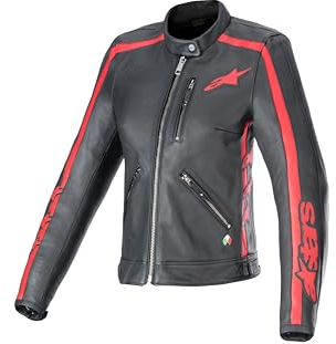 Alpinestars STELLA DYNO LEDERJACKE, Schwarz/Rot, L