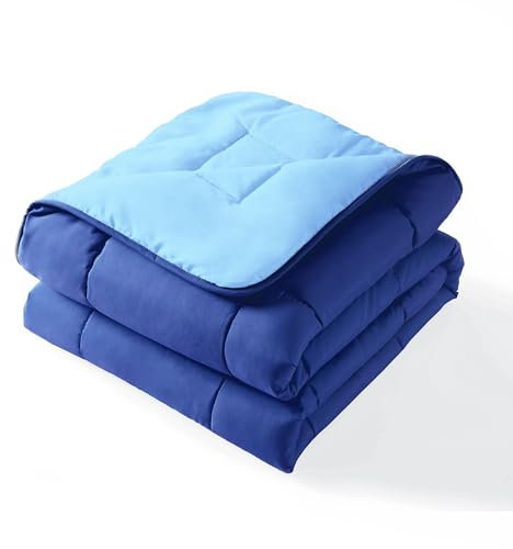 DALINA Textil - Edredón de Fibra 170 gr/m2 - Edredón Relleno Nórdica Reversible de Dos Colores Cama 135, 220 x 220 cm - Suave, Transpirable, Ligera, 100% Poliérster, Celeste y Marino