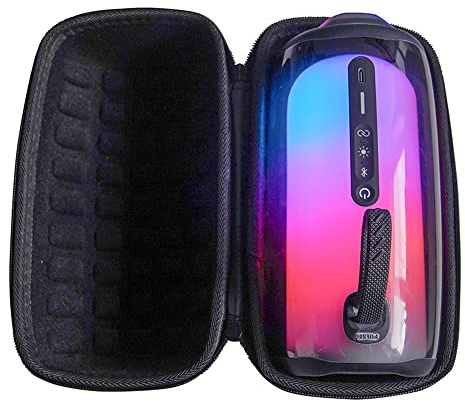 Eva Hart Tragetasche Tasche für JBL Pulse 5,Neuestes Außenbereich Reisekoffer für Pulse5,Wasserdicht Drahtlos BT-Lautsprecher Reise Aufbewahrungstasche (Black Lining)