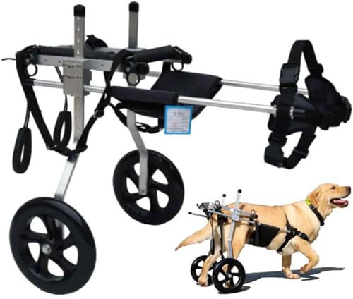 UYSELA Rollstuhl für Große Hunde Hunderollstuhl Hintere Extremitäten Hund Unterstützter Rollstuhl 2 Räder Hunderollstuhl für Behinderte Hunde Hinterbeine Rehabilitation,XL