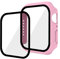 GANGANPRO 2 in 1 Design PC Custodia con Protezione Vetro Schermo Temperato per Apple Watch 4/5/6/SE,Ultrasottile Resistente Smartwatch Cover Graffi per iWatch 44mm Accessori - Rosa