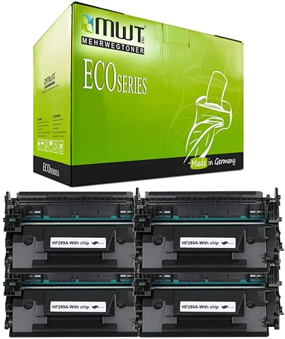 Mehrwegtoner 4X 89A(CF289A) mit Chip kompatibel für - HP Laserjet Pro MFP M428dw Laserjet Pro MFP M428fdn Laserjet Pro M428fdw Laserjet Pro M404dn Laserjet Pro M404dw Drucker (4er Pack Schwarz)