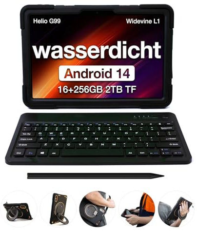 AGM PAD P2 Active P2W Outdoor Tablet Android 14 (2024), mit Tastatur+Stift + Hülle,16(8+8) GB + 256GB, 11'' FHD Display, 50MP + 8MP, Dual SIM 4G/5G WiFi/IP69K/Widevine L1/G99