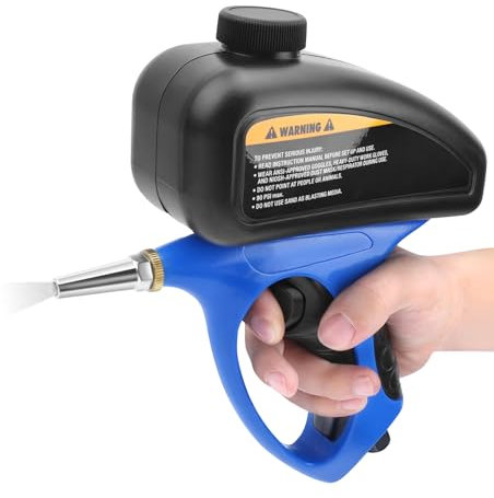Sand Blasters, Portable Air Blaster, Anti-Rust Sand Blaster for Paint Removal, Handled Sandblasting Gun with Small Nozzle for Abrasive Sand Blasting Derusting Cleanig Device (Blue Black)