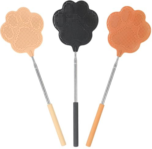 3 Pezzi Scacciamosche, Estensibile Paletta Mosche, Scacciamosche a Mosca, Manuale Paletta Mosche, Scacciamosche a Zampa D'orso per Uso Interno ed Esterno, Prevenire Mosche, Zanzare e Insetti