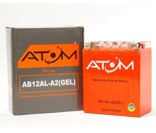 AB12AL-A2 - Atom Gel Motorcycle Battery Factory Sealed 12V 12Ah