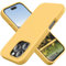 TAXXOE Coque en silicone compatible avec iPhone 16 Pro Max, coque de protection ultra fine en silicone liquide, antichoc et doublure en microfibre anti-rayures, jaune (17,5 cm)