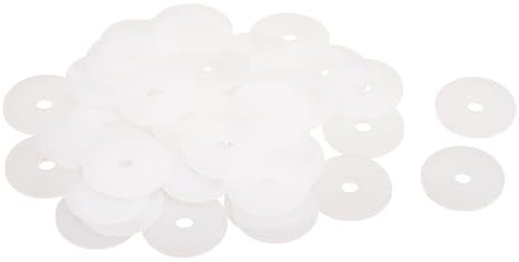 sourcing map Lot de 40 rondelles plates M6 en nylon - 6 mm x 30 mm x 2 mm d'épaisseur - Œillets unis en plastique - Blanc