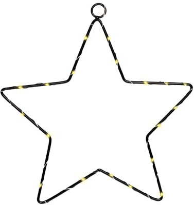 LED Leuchtstern schwarz - 45 cm - Deko Weihnachts Stern für Innen - Metallstern zum Hängen Fensterdekoration Weihnachtsdeko