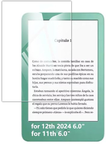 Kepuch 2 Paquetes Vidrio Templado Protector de Pantalla para Kindle 12th 2024 / Kindle 11th 6.0