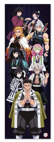 Grupo Erik Poster Türposter Demon Slayer Kunstdruck - Deko Wohnzimmer oder Deko Schlafzimmer - Deko Zimmer - Größe : 53 x 158 cm - Offizieller Demon Slayer Fanartikel