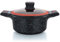 Herzberg, HGRSCAS24, Cocotte en Granit avec Couvercle en Verre, 24 cm, Idéale pour Cuisson Saine, Résistante aux Rayures, Facile à Nettoyer, Couleur Rouge et Noir