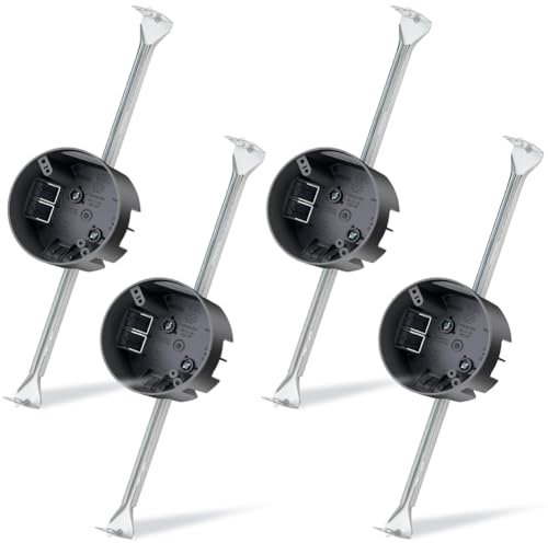 Inkoby 4Pcs Ceiling Fan Brace,Adjustable 14-24.5Inch Electrical Box with Support Bars,for Ceiling Fan & Light Fixture Installs