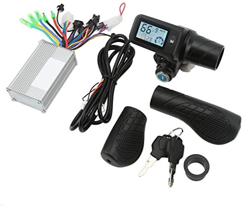 Tomvorks Elektrofahrrad Bürstenloser Motor Controller, 36 V 48 V 350W Controller mit LCD -Display, Aluminiumlegierungmaterial, LED -Hintergrundbeleuchtung, Geeignet für 22,5 -mm -Lenker,
