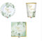 Kit Coordinato Oggi Sposi, Decorazioni Eucalipto, Set Tavola con Piatti 20 cm, Bicchieri 200 cc, Tovaglioli 25x25 cm, per 6-12 Persone, per Matrimonio