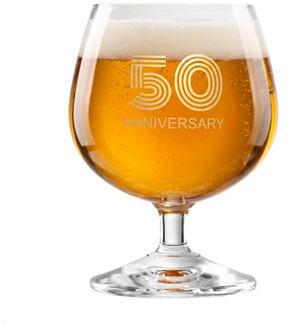 Krosno Verre à Cognac 1 pièce, 230 ml, 50 Anniversaire, Celebration Moments | Dégustation, petite bière, liqueur, rhum, whisky, digestif, Cristal sans plomb, Compatibles lave-vaisselle, Idée cadeau