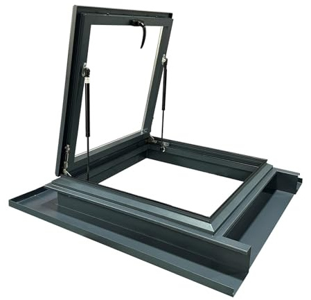 Couvercle de Puits de Lumière Étanche, Trappe de Grenier en Aluminium, Porte D'aération pour Combles, Double Vitrage Épais, pour Maison, Véranda, Combles, Sous Sol