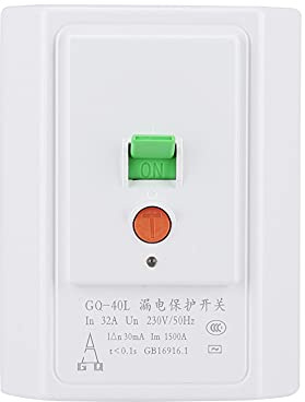 Interrupteur de protection contre les fuites 32A 230V, haute sensibilité, résistance aux hautes températures, ABS, accessoires de climatiseur pour boîtes d'interrupteurs muraux,