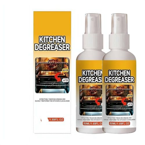 50ml Grease killer Spray,Grease Killer BBQ Grill Cleaner Spray,Fast-Acting Heavy-Duty Grill DegreaserSpray,Effectively RemovesGrease for BBQ Grate,GrillLid,Stovetop,Oven,Range Hood