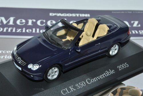 Ixo Mercedes-B CLK Cabrio Dunkel Blau Fast Schwarz A209 2003-2010 Nr 31 1/43 Modell Auto