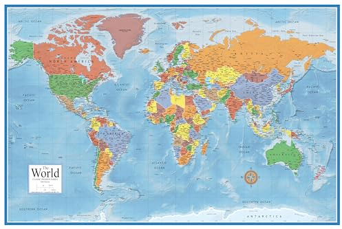 48 x 78 Welt Classic Premier Planokarte Mega Poster