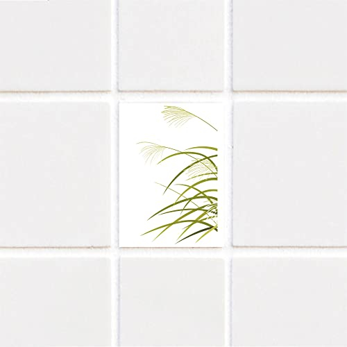 INDIGOS UG Fliesenaufkleber Bad und Küche - Fliesenspiegel - für weiße Fliesen empfohlen - Küchenfliesen für einzelne Fliesen 15x20 cm - MD032 - Reis in den Wind