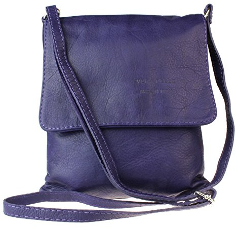 Girly Handbags Womens Genuine Leather Shoulder Bag Small Cross Body Messenger Soft Leather Vera Pelle Phone Holder Holiday - Dark Purple