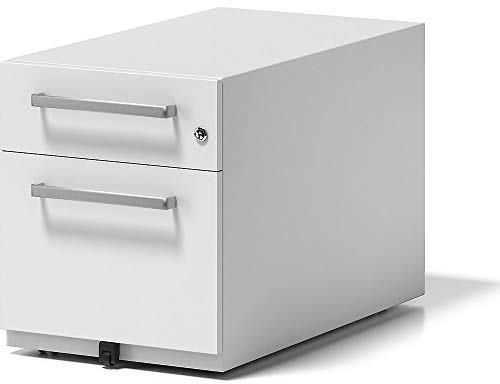 Bisley Rollcontainer Note mit Griff, 1 Universalschublade, 1 HR-Schublade, Metall, 696 Verkehrsweiß, 77.5 x 42 x 49.5 cm