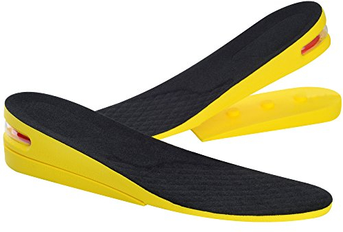 Soumit 2-Layer Invisibile Aumento di Altezza Solette Nero S (EU 35-40), Unisex Confortevole Traspirante Alzatacco Solette per Riducendo lo Stress e Migliorare la Fiducia