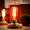 YUENSLIGHTING E27 Vintage Holzblöcke Tischlampe Schreibtischleuchte für Cafe Bar Studio Nachtlicht für Ein- und Ausschalten am Bett ohne Glühbirnenkunst (Holzkeramiklampe)