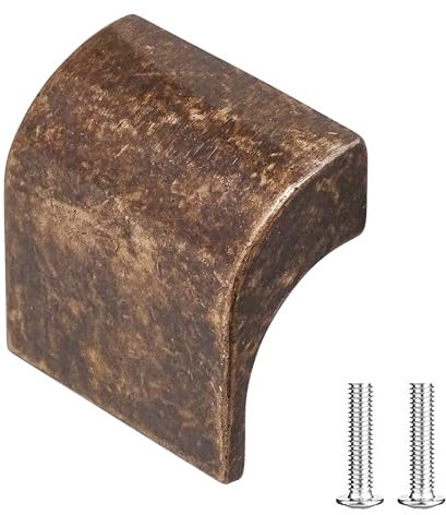 Decoranddecor Amory Curved Square Knob Pull Handle for Cupboard Cabinet - Zinc 32mm Hole Centre (Antique Copper, 1 Pack)