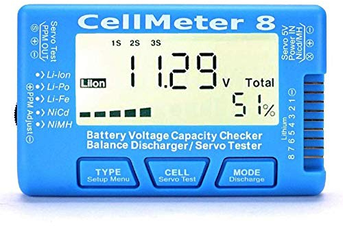ICQUANZX RC 8 testeur de capacité de batterie numérique testeur servo rétroéclairage LCD pour LiPo Life Li-ion NiMH Nicd