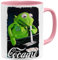 OM3® Enjoy-Frog Kaffee-Tasse Party Party Frosch - Keramik Becher - 325ml - Beidseitig Bedruckt - Rosa