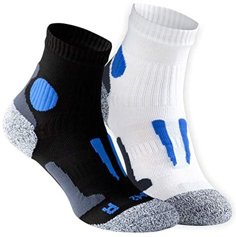 STARK SOUL 2 Paar Laufsocken, Funktionssocken, Sportsocken für Damen & Herren, 39-42, schw/blau+weiß/blau