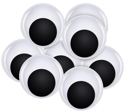 TOAOB 8 Piezas 60 mm Grande Tamaños Adhesivos Ojos Móviles Negros de Plástico Autoadhesivo Utilizados para Manualidades de Scrapbooking Accesorios