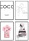 Postertech® Premium Poster Set | 4 Bilder als stilvolle Wanddeko | 4X DIN A4 | Abstrakte Kunst Rosen Coco moderne Bilder (Ohne Bilderrahmen)