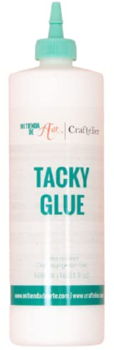 Craftelier - Tacky Glue | Colle Liquide Multi-usages pour le Scrapbooking et le Bricolage | Non-toxique | Transparente, Flexible et Résistante au Séchage | Quantité 500 ml