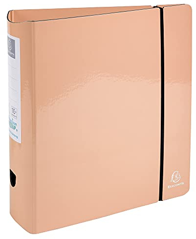 Exacompta 53764E Premium Ordner Exafile 2.0 runder Rücken 8 cm breit DIN A4 aufgeklebtes Rückenschild Prem´Touch Aquarel Korallen-Rot Ringordner Aktenordner Briefordner Büroordner Plastikordner