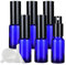 ZEOABSY 6 Pcs 20ml Empty Blue Glass with Fine Mist Spray Bottles Travel Portable Small Refillable Sprayer Bottles with Black Pump Head for Cosmetic Perfume Containers, with 2X Funnel