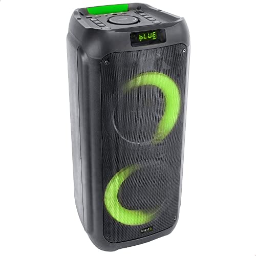 Ibiza - LYRA400 - Altoparlante a batteria 2x6,5-300W con woofer illuminato, Bluetooth, Micro-SD, AUX e USB - Nero