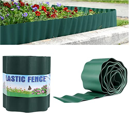 YuanDiann Rollborder Gartenzaun, 900cm Lang Plastik Miniatur Beet-Umrandung Dekorative Landschaftskanten Rasen Blumen Weg-Abgrenzung Grenze Rasenkante 15CM Height
