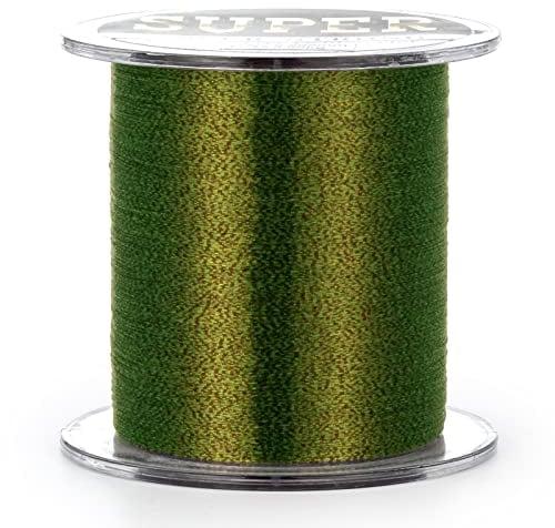 Dr.Fish 500m Karpfen-Angelschnur, Camouflage-Nylonschnur,unsichtbare Monofilamentschnur, kombinierter Fluorkohlenstoff,8.6kg/18.9lb-Camo-Grün gefleckt,Starke Spannung, hohe Belastung, Schnurspule