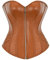 Bslingerie® Kunstleder Leder - Optik Reißverschluss Bustier Korsett Corsage (L, Kaffeefarbe)